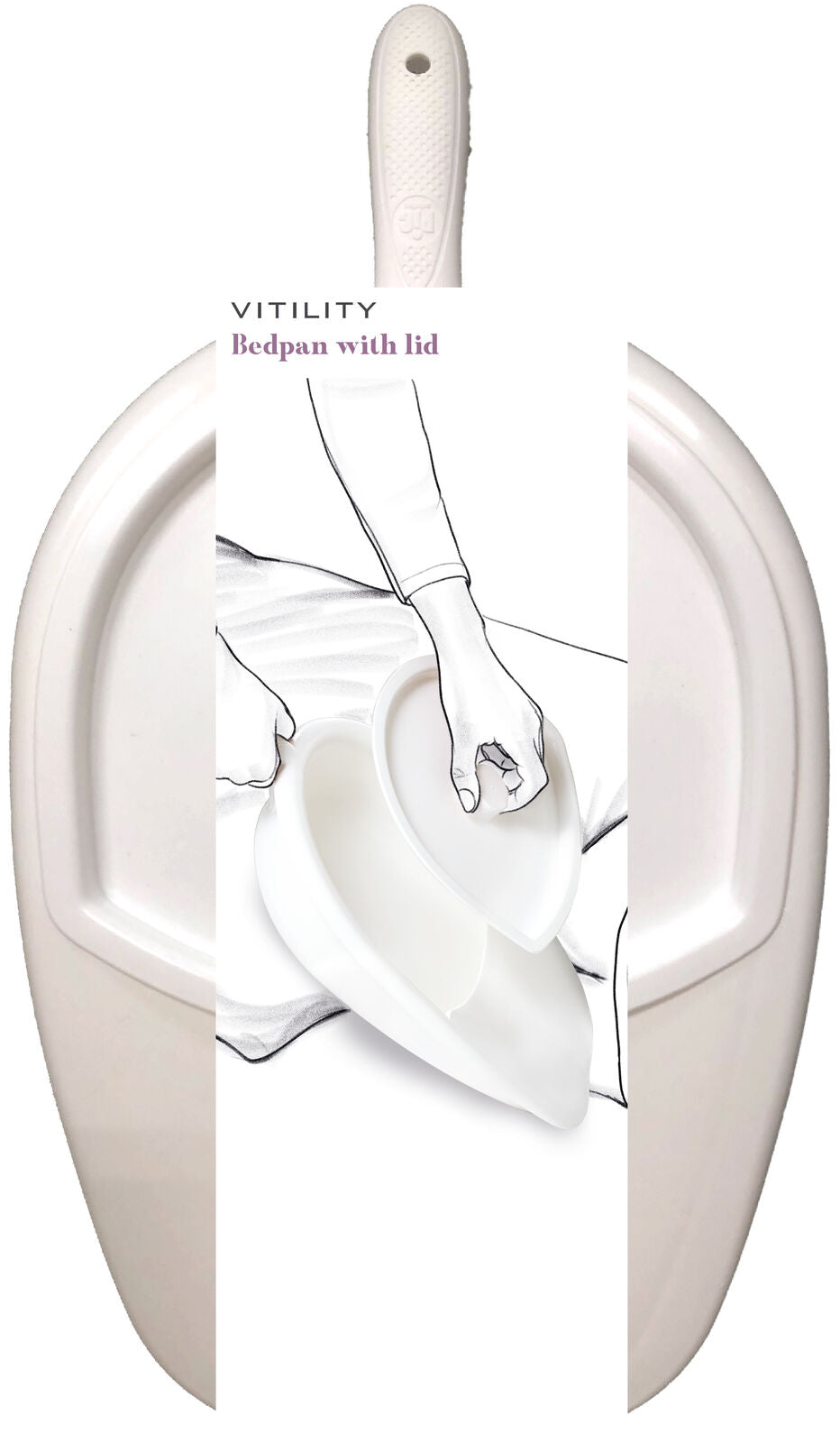 Vitility Bedpan met deksel  1.00 Stuks