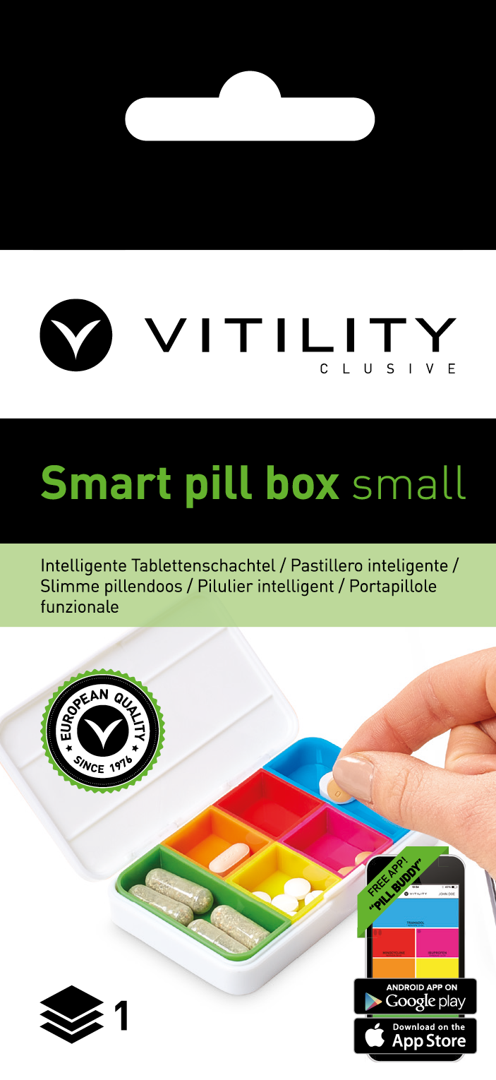 Vitility Slimme pillendoos klein wit 1.00 Stuks