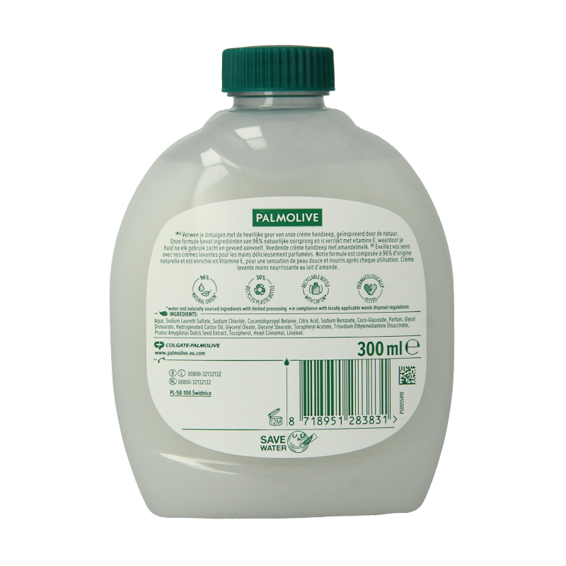 Palmolive Vloeibare zeep melk & amandel navulling 300 Milliliter