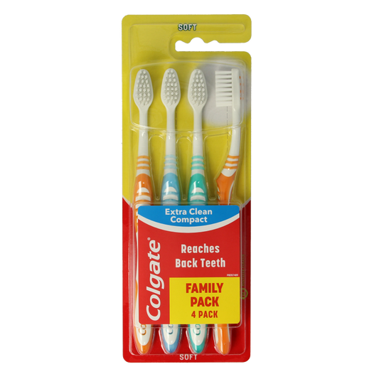 Colgate Tandenborstel extra clean soft 4 Stuks