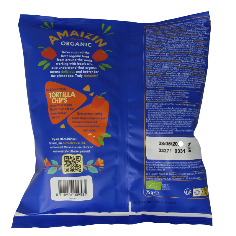 Amaizin Tortilla chips paprika bio 75 Gram
