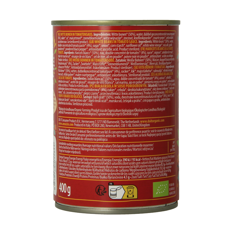 Amaizin Witte bonen in tomatensaus bio 400 Gram