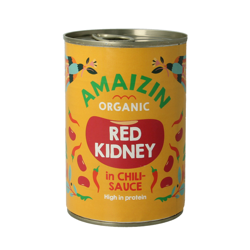 Amaizin Rode kidneybonen in chilisaus bio 400 Gram