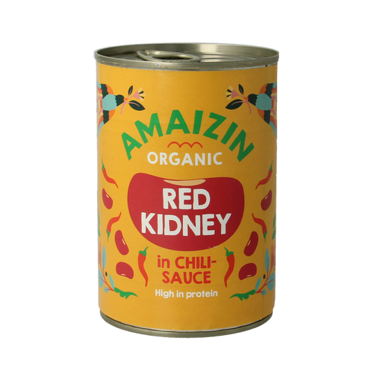 Amaizin Rode kidneybonen in chilisaus bio 400 Gram