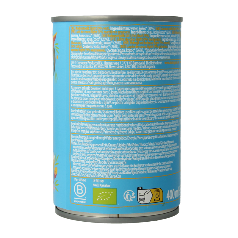 Amaizin Cocosmelk light bio 400 Milliliter