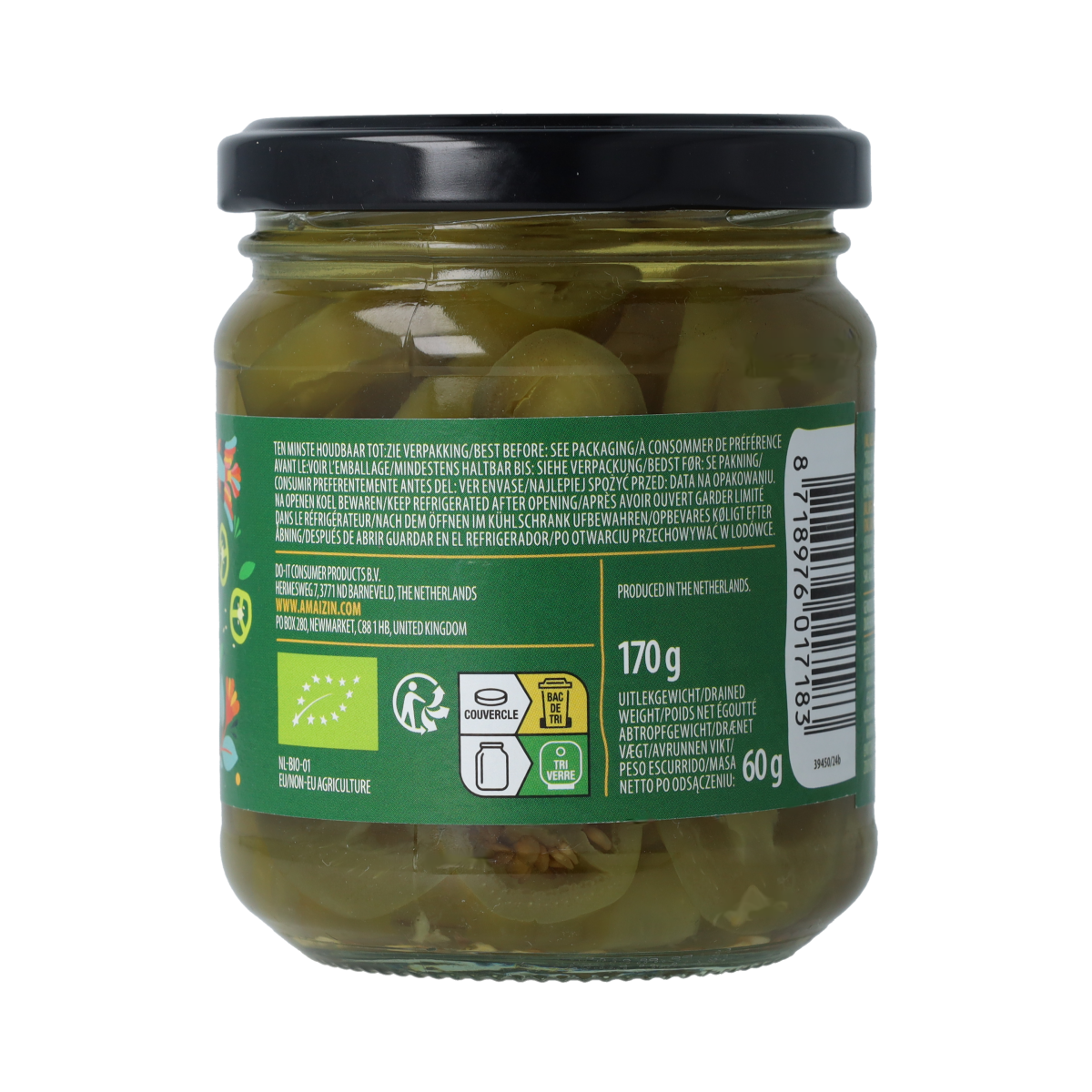 Amaizin Jalapeño plakjes bio 170.00 Gram