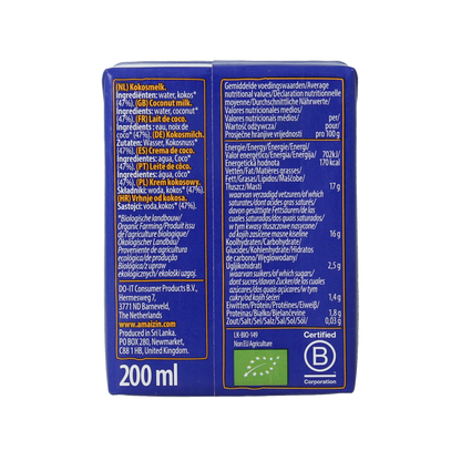 Amaizin Kokosmelk bio 200.00 Milliliter