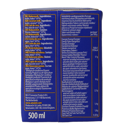 Amaizin Kokosmelk bio 500.00 Milliliter