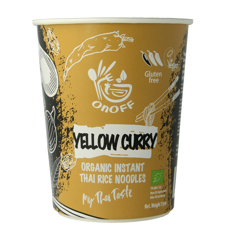 Onoff Instant noodlesoup yellow curry bio 75 Gram