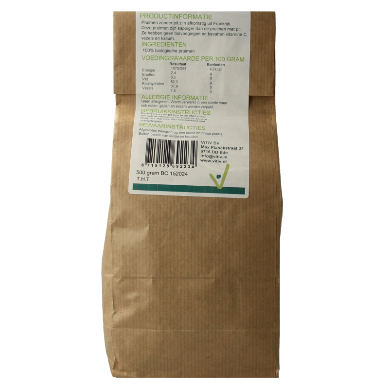 Vitiv Pruimen zonder pit bio 500 Gram