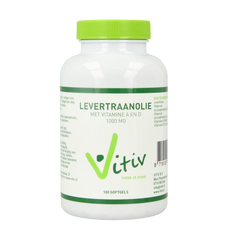 Vitiv Levertraanolie 1000mg vitamine A D 100.00 Softgels