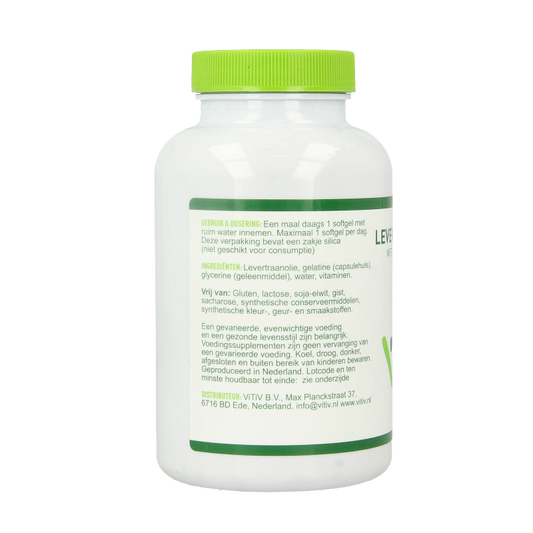 Vitiv Levertraanolie 1000mg vitamine A D 100 Softgels
