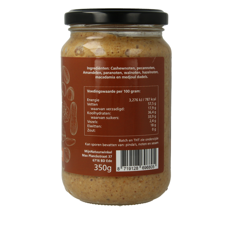 MijnNatuurwinkel Notenpasta dadel gemengd 350 Gram