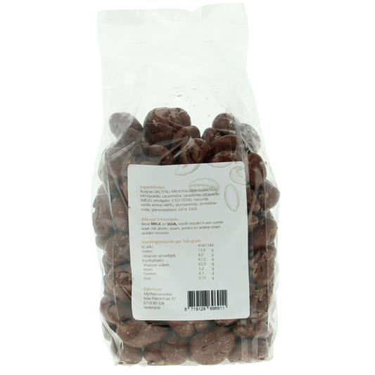 MijnNatuurwinkel Chocolade rozijnen melk 400 Gram