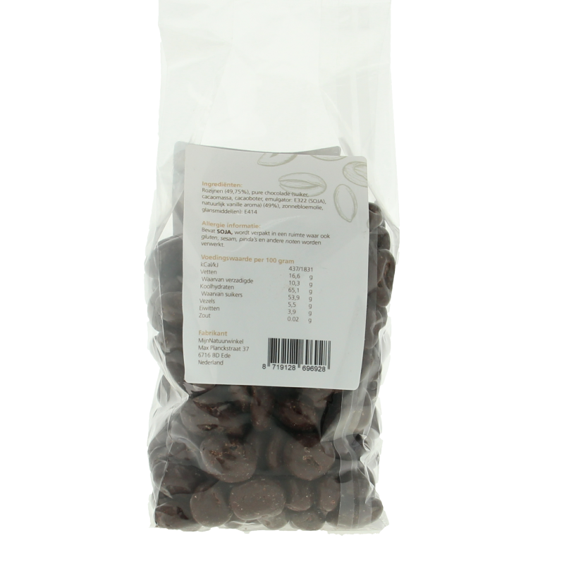 MijnNatuurwinkel Chocolade rozijnen puur 400 Gram
