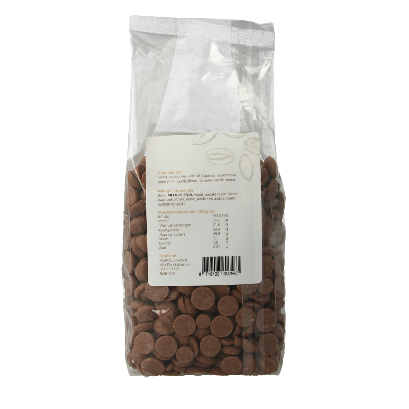MijnNatuurwinkel Chocolade druppels melk 400 Gram