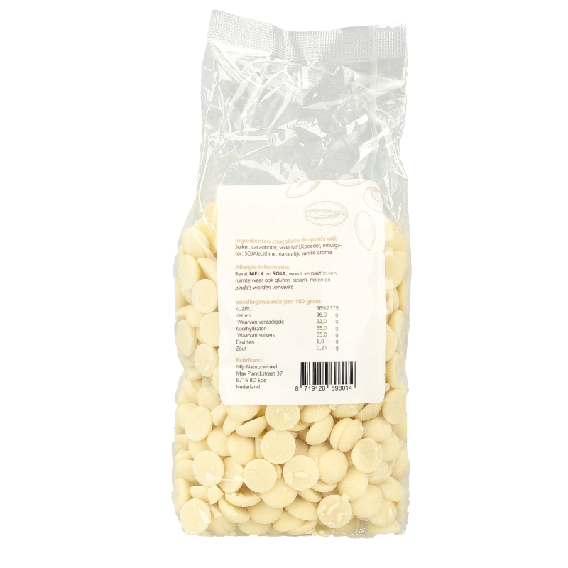 MijnNatuurwinkel Chocolade druppels wit 400 Gram