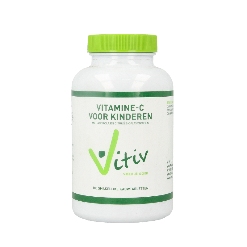 Vitiv Kinder vitamine C zuurvrij 120mg 100 Kauwtabletten