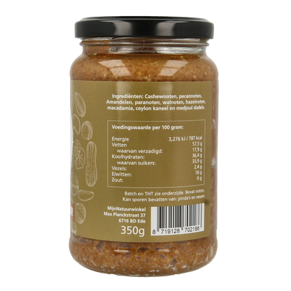 MijnNatuurwinkel Notenpasta dadel kaneel gemengd 350 Gram