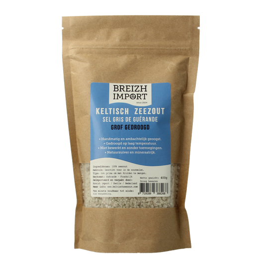 Breizh Import Grof Keltisch zeezout gedroogd (navulzak) 400 Gram