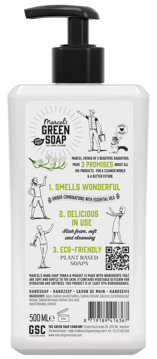 Marcel's Green Soap Handzeep tonka & muguet 500.00 Milliliter