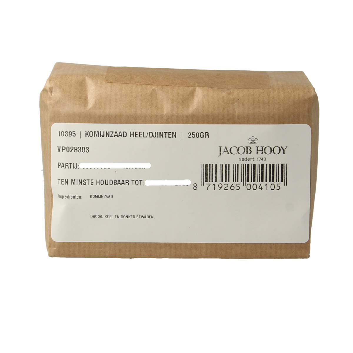 Jacob Hooy Komijnzaad heel/djinten 250.00 Gram
