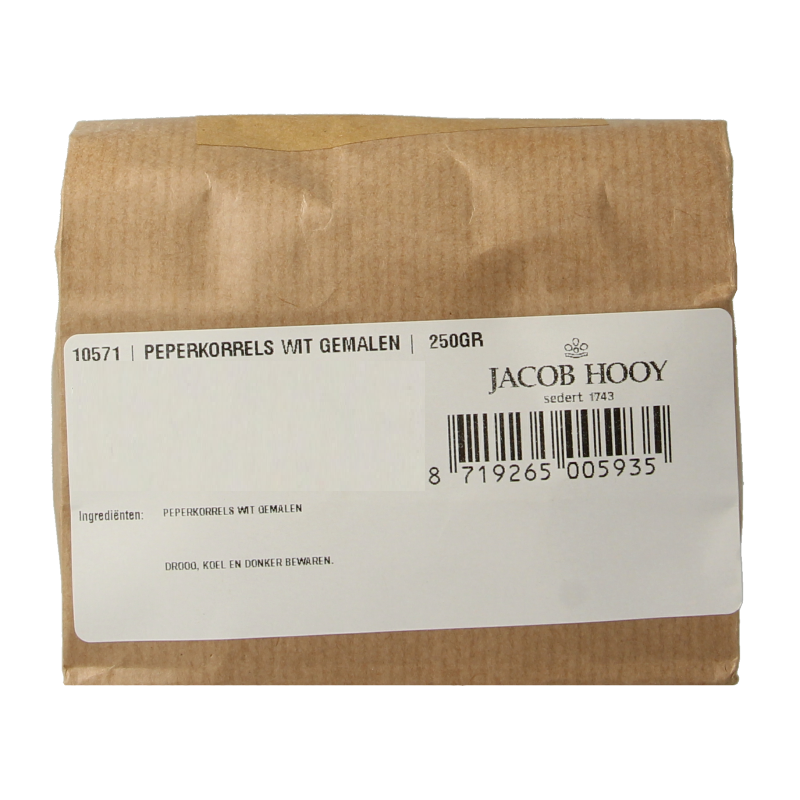 Jacob Hooy Peper wit gemalen 250 Gram