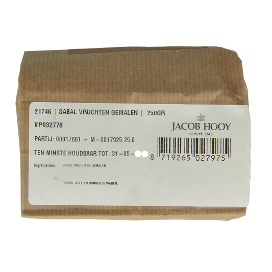 Jacob Hooy Sabal vruchten/zaagpalmbessen gemalen 250.00 Gram