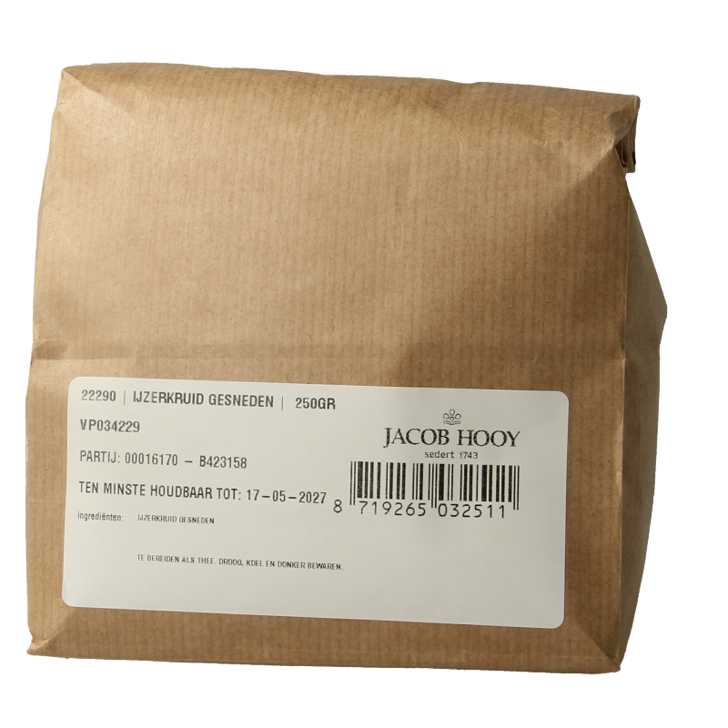 Jacob Hooy IJzerkruid gesneden 250 Gram