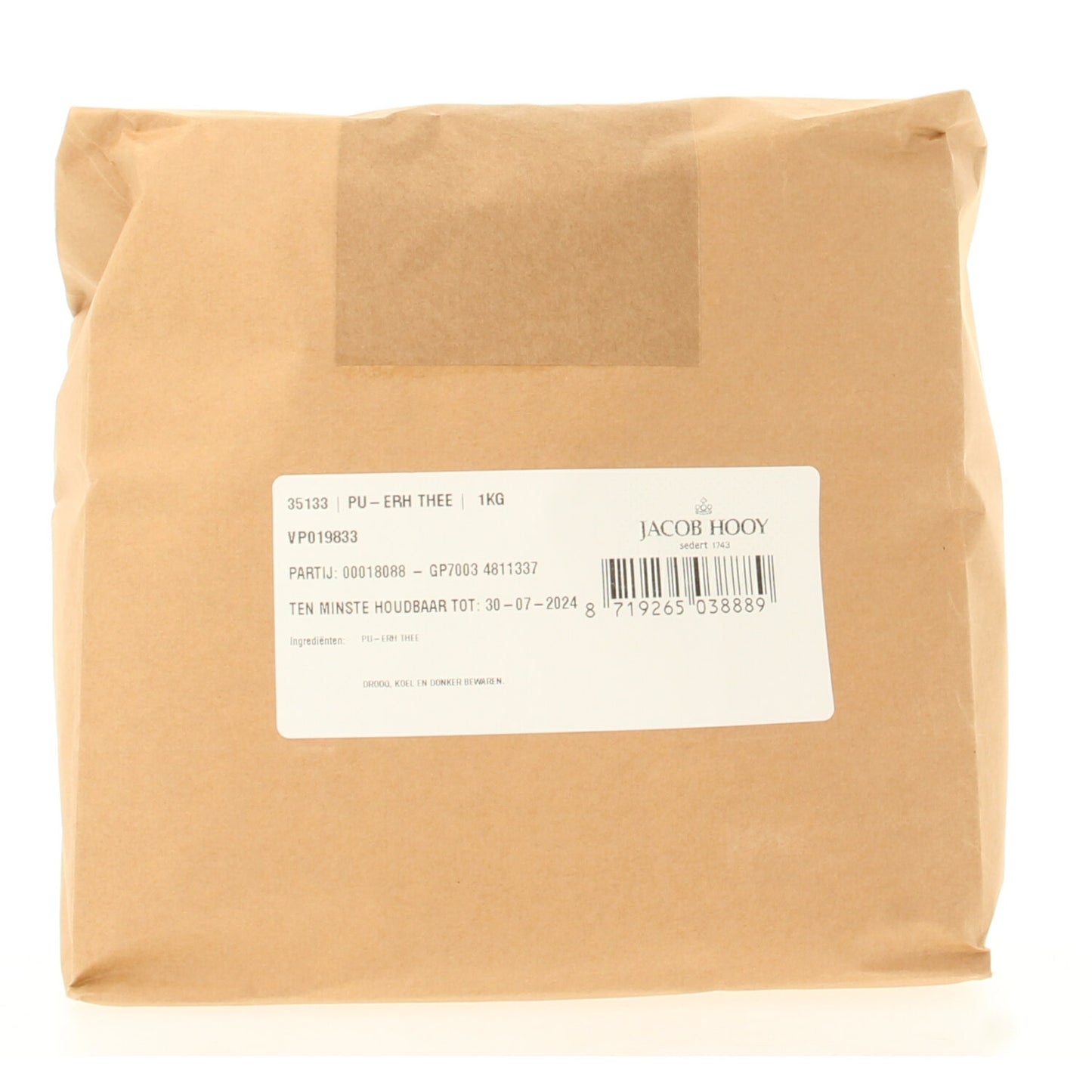 Jacob Hooy Pu erh thee 1 Kilogram