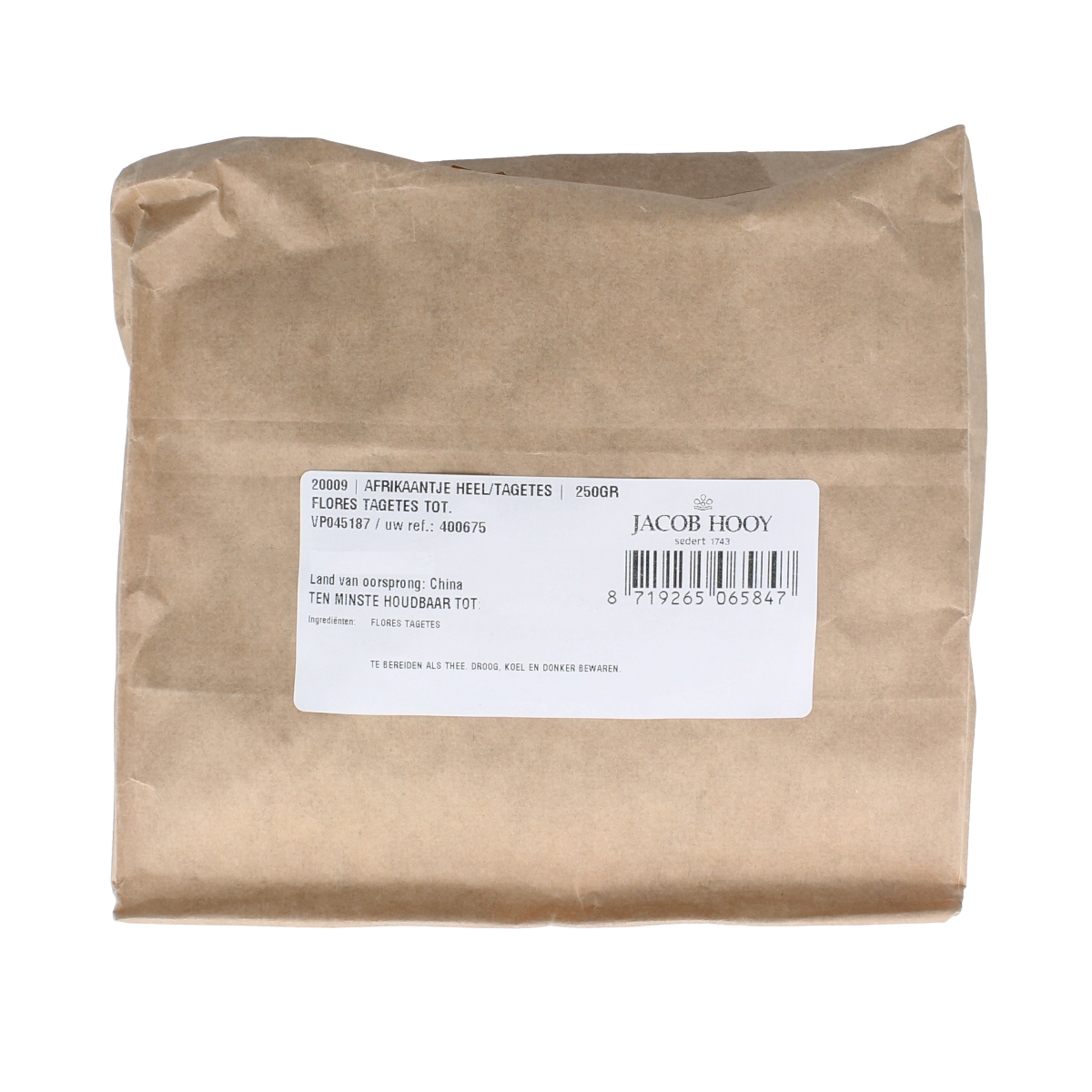 Jacob Hooy Afrikaantjes heel/tagees 250.00 Gram