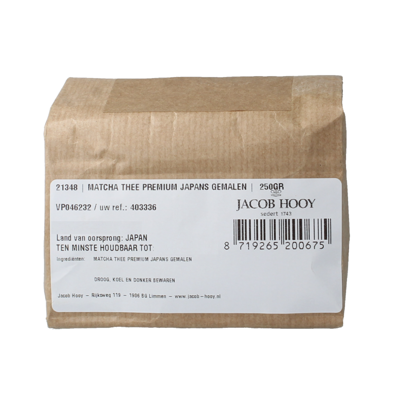 Jacob Hooy Matcha thee Japans gemalen 250 Gram