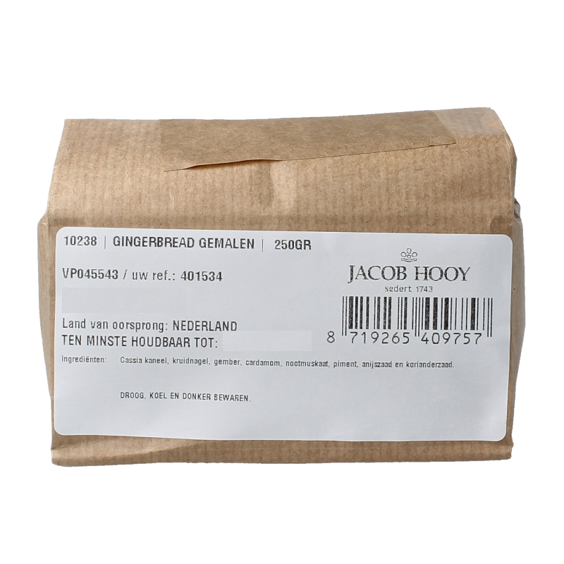 Jacob Hooy Gingerbread gemalen 250 Gram
