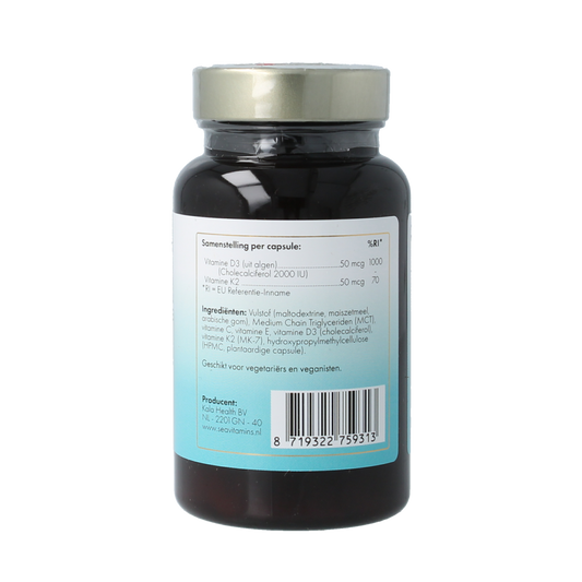 Sea Vitamins Vitamine D3 K2 uit zee 90.00 Vegetarische capsules