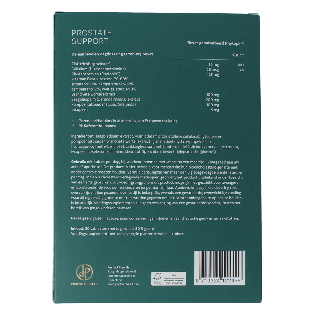 Perfect Health Prostate support 30.00 Tabletten