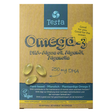 Testa Omega 3 algenolie 250mg DHA vegan NL/DE/EN 60.00 Vegetarische capsules
