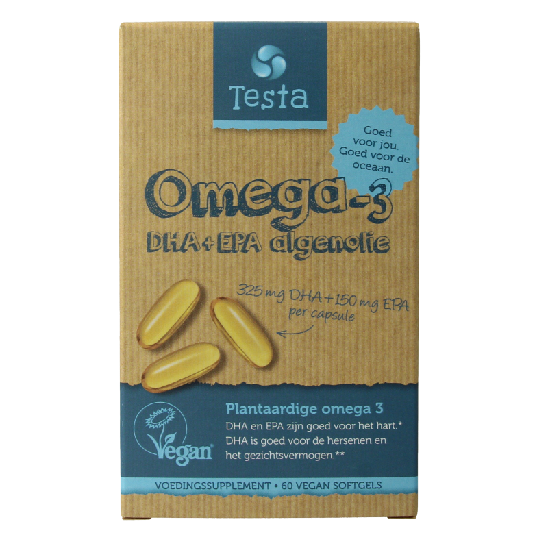 Testa Omega 3 algenolie 325mg DHA + 150mg EPA vegan 60 Vegetarische capsules