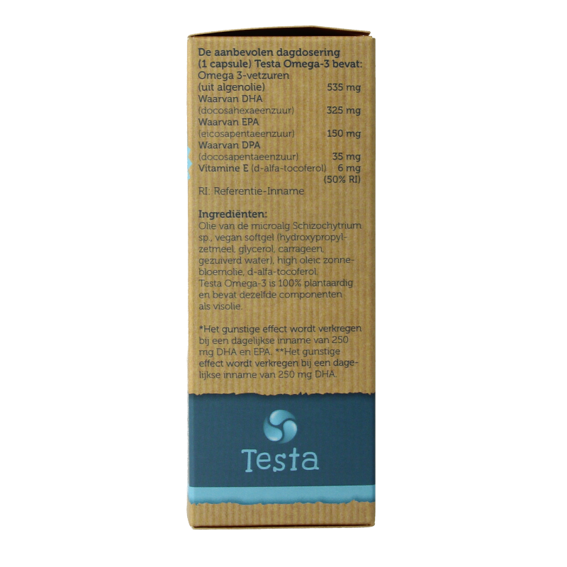 Testa Omega 3 algenolie 325mg DHA + 150mg EPA vegan 60 Vegetarische capsules