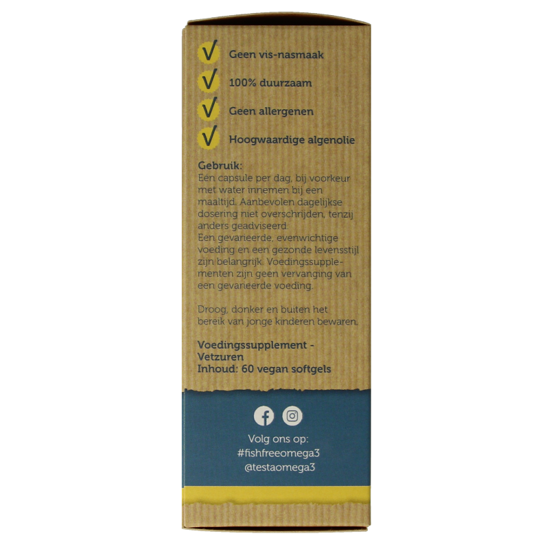 Testa Omega 3 algenolie 250mg DHA vegan NL 60 Vegetarische capsules