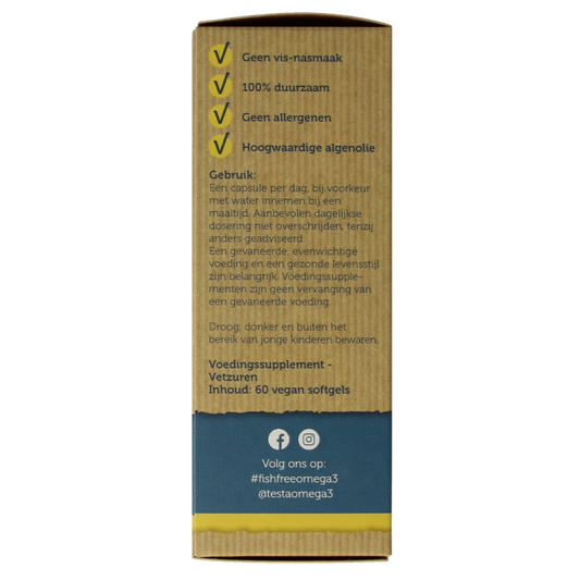 Testa Omega 3 algenolie 250mg DHA vegan NL 60 Vegetarische capsules