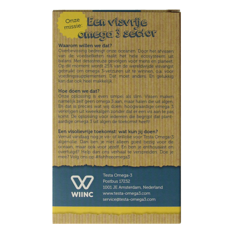 Testa Omega 3 algenolie 250mg DHA vegan NL 60 Vegetarische capsules