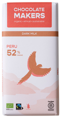 Chocolatemakers Awajun 52% donkere melk fairtrade bio 80.00 Gram