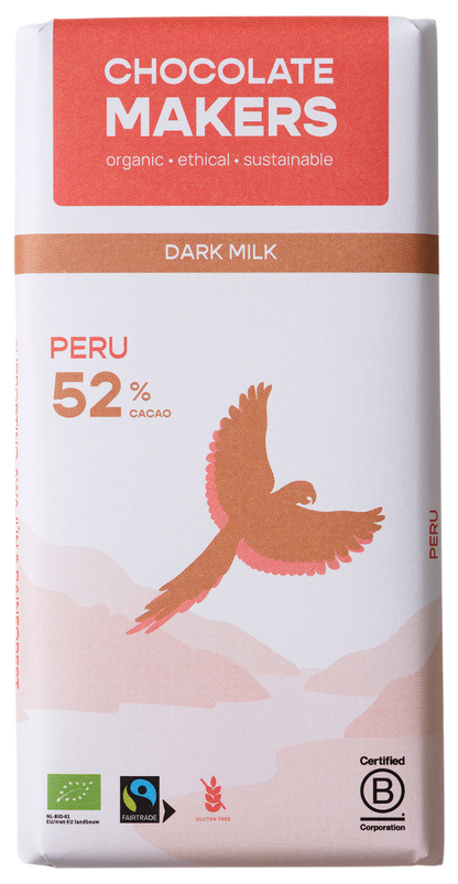 Chocolatemakers Awajun 52% donkere melk fairtrade bio 80.00 Gram