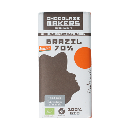Chocolatemakers Brazil 70% puur demeter bio 80.00 Gram