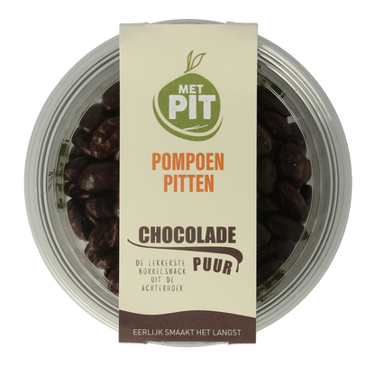 Met PIT Pompoenpitten pure chocolade 150.00 Gram