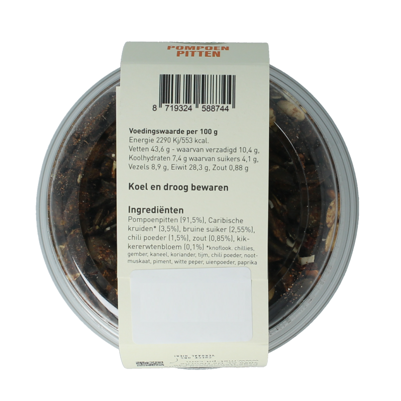 Met PIT Pompoenpitten pittig gekruid 150 Gram