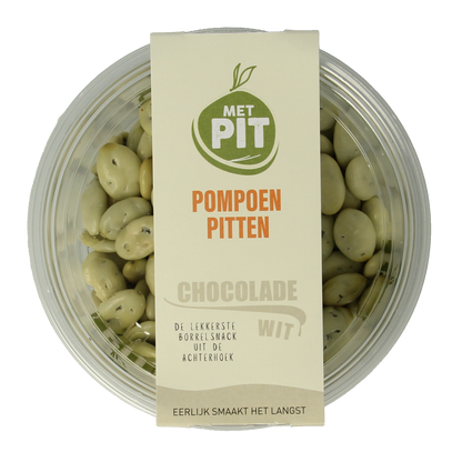 Met PIT Pompoenpitten witte chocolade 150.00 Gram