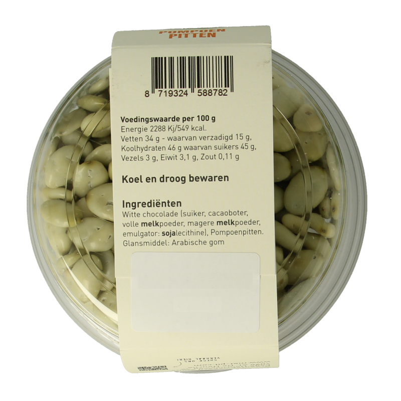 Met PIT Pompoenpitten witte chocolade 150 Gram