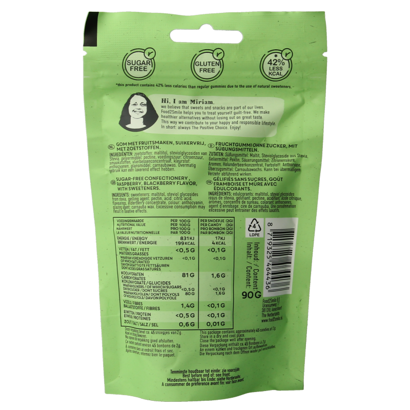 Food2Smile Very berry suikervrij glutenvrij lactosevrij 90 Gram