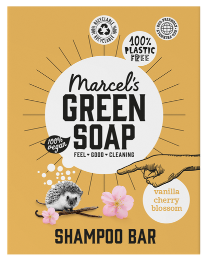 Marcel's Green Soap Shampoo bar vanille & kersenbloesem 90.00 Gram